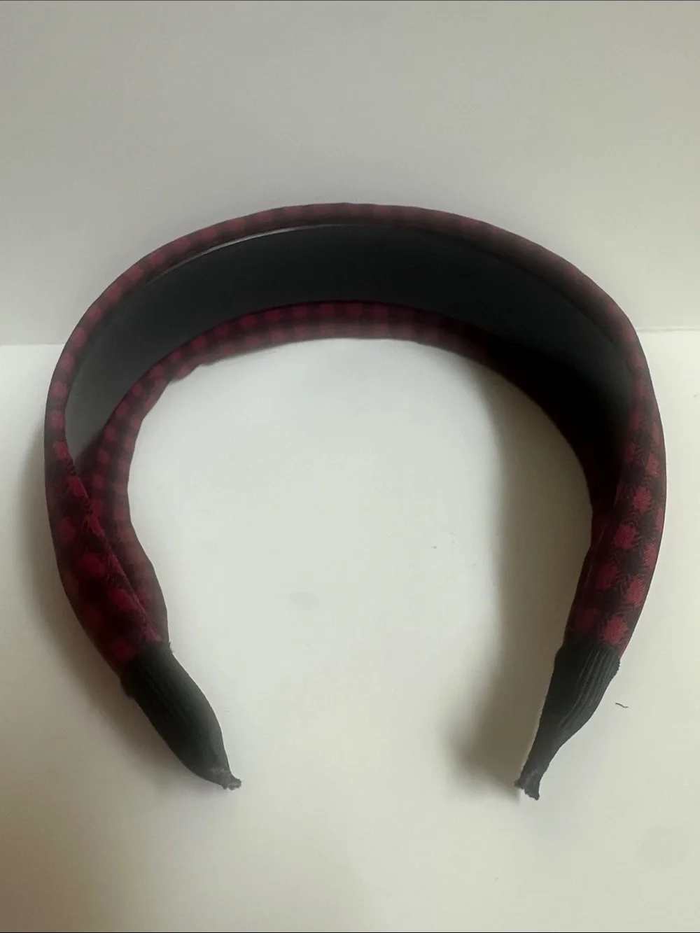 Plaid Headband in Burgundy and Black